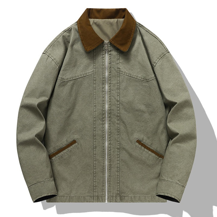 Herren Lässige Freizeitjacke mit hohem Kragen Drune