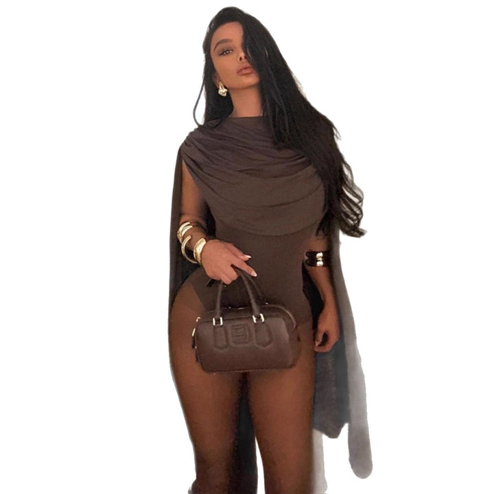 Damen Figurbetontes Cocktailkleid mit kapuzenähnlichem Detail Drune
