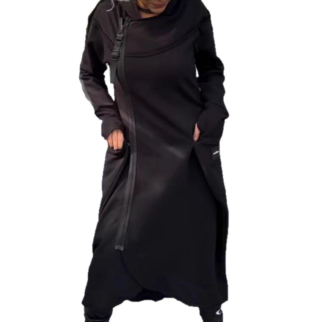 Damen Urbanes Kapuzenkleid mit praktischen Taschen Drune