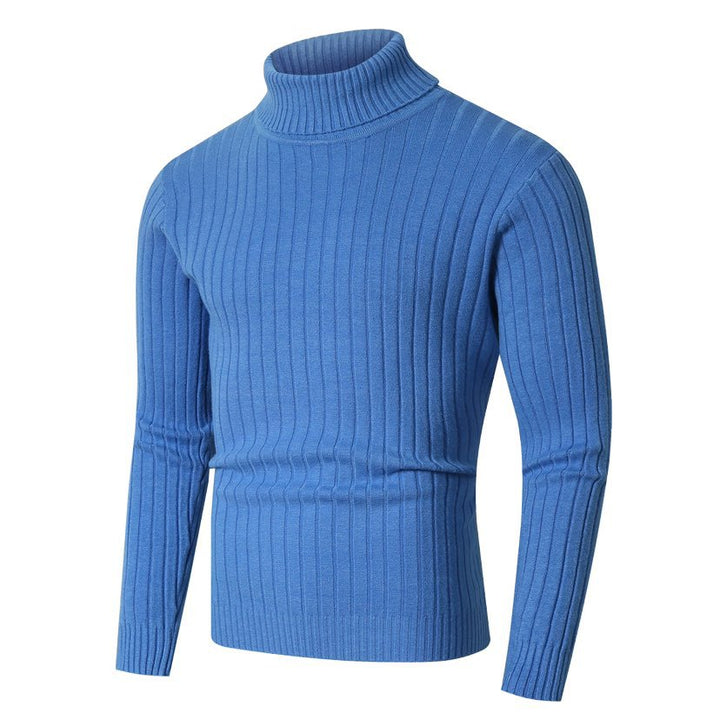 Herren Figurbetonter Rippenstrick‑Rollkragenpullover mit Stretch‑Feinstrick Drune