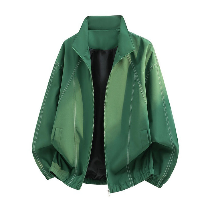 Herren oversized Leichtblouson mit Stehkragen, elastischem Saum und dekorativen Kontrastnähten Drune