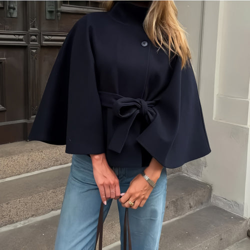 Damen elegante Wickeljacke mit Taillengürtel Drune