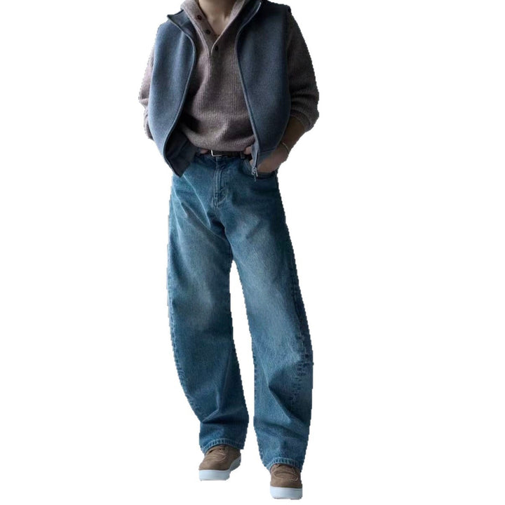 Herren Trendige Weitgeschnittene Denim-Jeans Drune