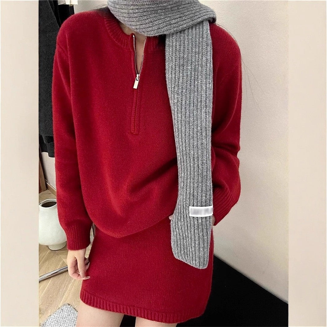 Damen Strickkleid mit Reißverschluss Drune