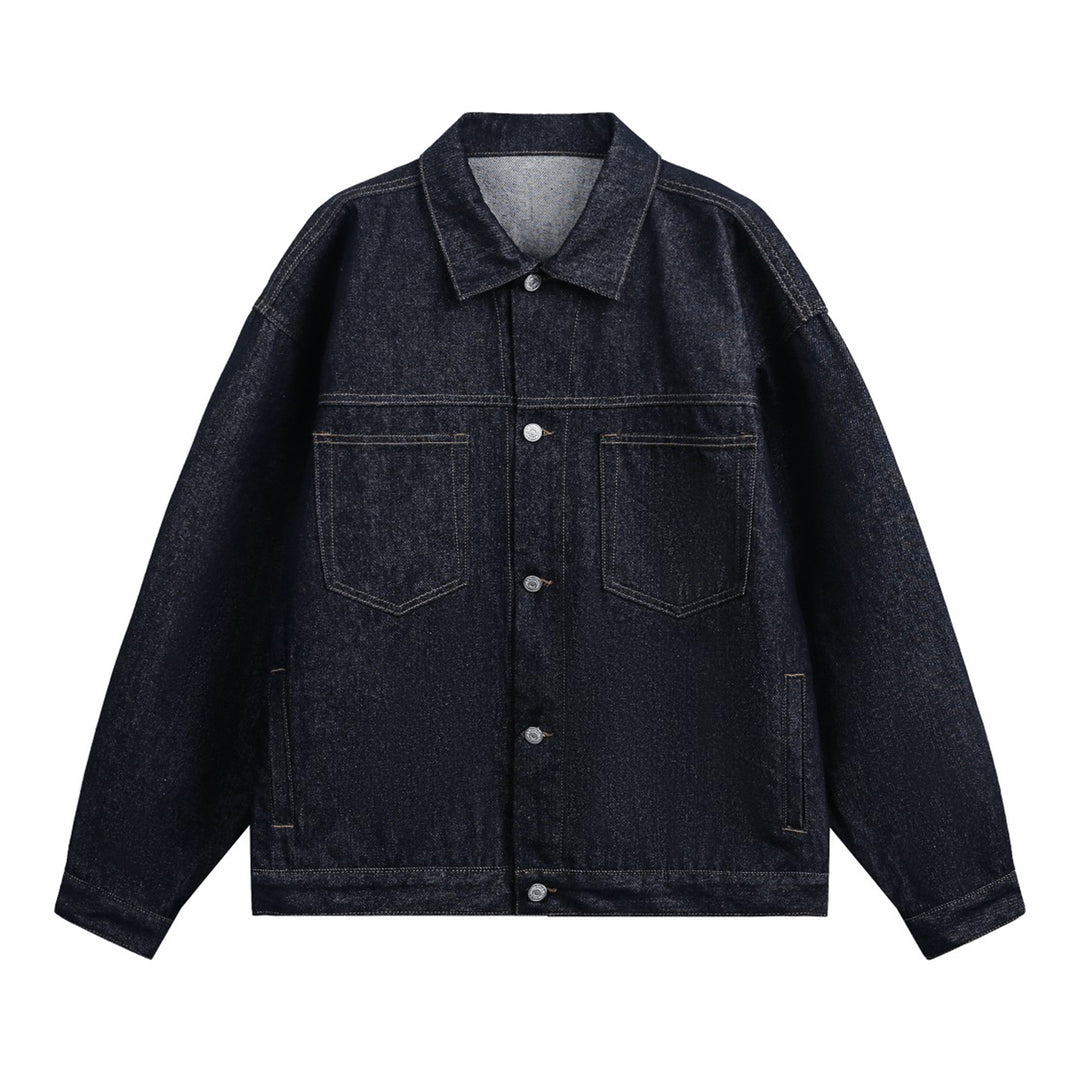 Unisex Oversize Jeansjacke mit kastigem Schnitt und großen Brusttaschen Drune