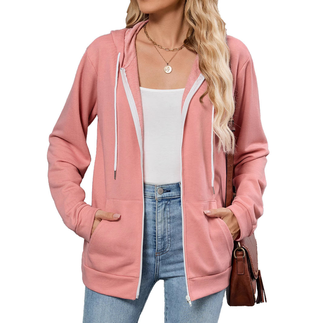 Damen Kapuzenjacke mit seitlichen Eingrifftaschen und kontrastierenden Reißverschlüssen Drune