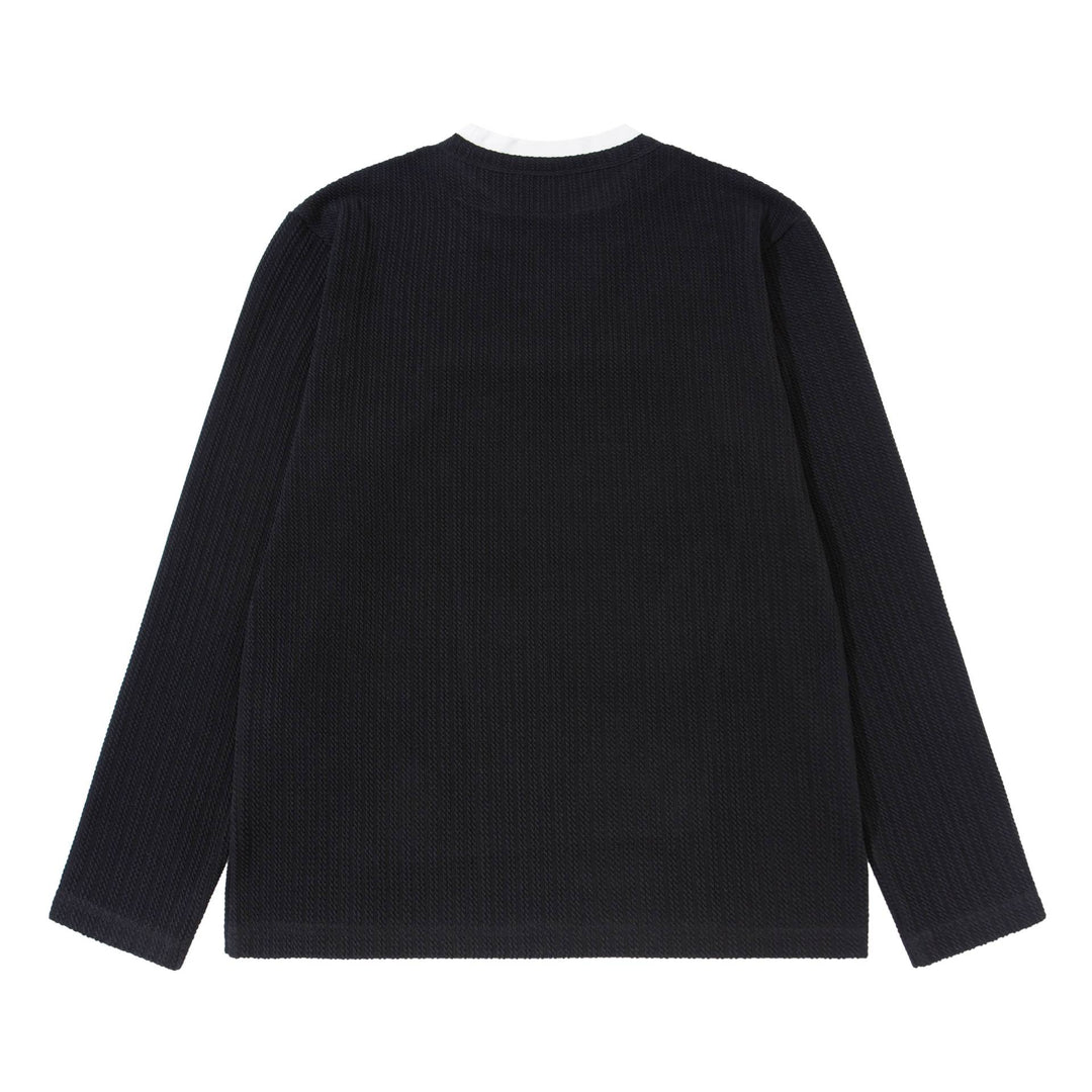 Unisex Feinstrukturierter Rippsweater mit Henley-Ausschnitt Drune