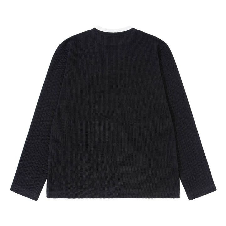 Unisex Feinstrukturierter Rippsweater mit Henley-Ausschnitt Drune