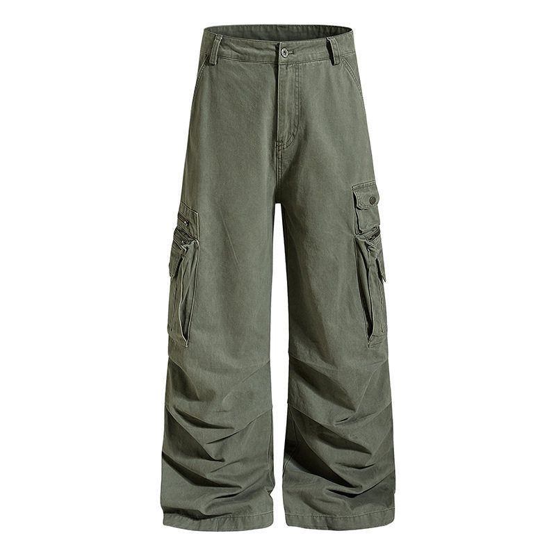 Damen weite High‑Waist Cargo‑Culottehose mit großen Klappentaschen und verstellbarem Saum Drune