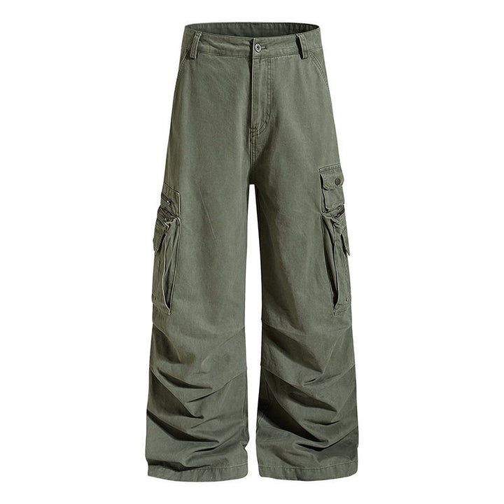 Damen weite High‑Waist Cargo‑Culottehose mit großen Klappentaschen und verstellbarem Saum Drune