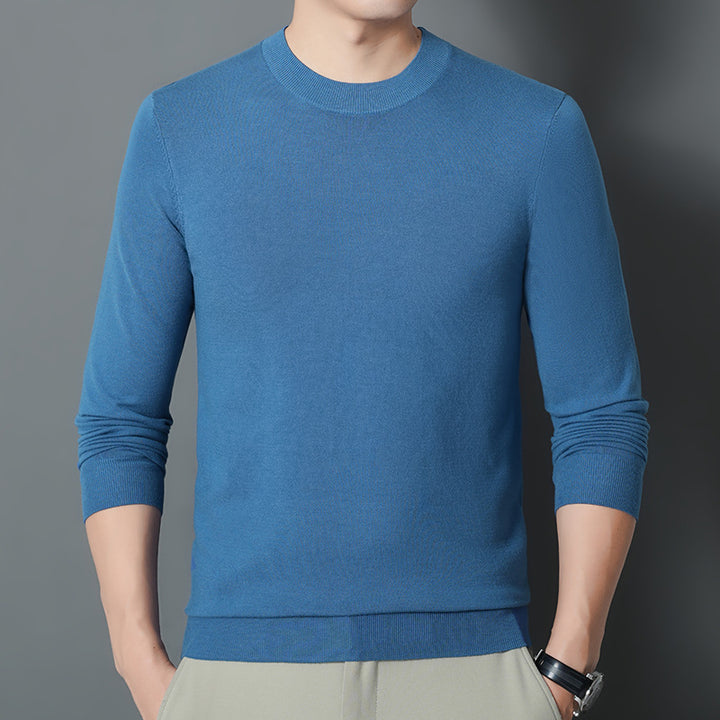 Herren Feiner Rundhalspullover aus Feinstrick mit schmaler Silhouette Drune