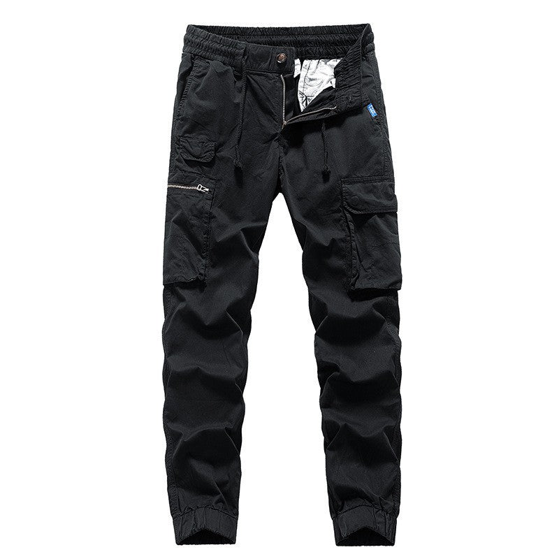 Herren Utility-Cargo-Jogger aus robustem Baumwoll-Twill mit elastischem Komfortbund, Multifach‑Taschen und Reißverschluss-Beintasche Drune