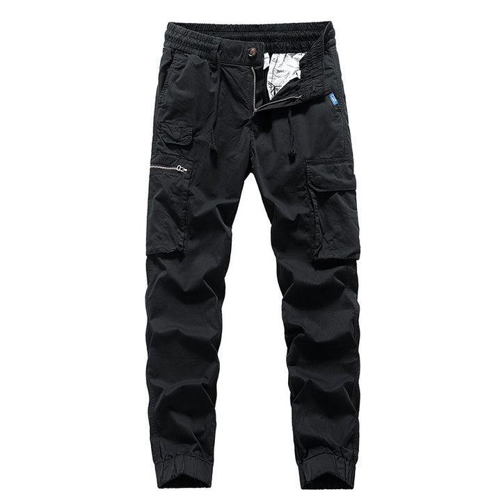 Herren Utility-Cargo-Jogger aus robustem Baumwoll-Twill mit elastischem Komfortbund, Multifach‑Taschen und Reißverschluss-Beintasche Drune