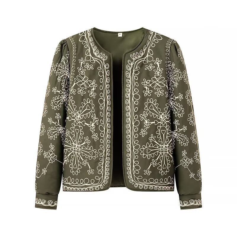 Damen modische Blumenjacke mit elegantem Schnit Drune