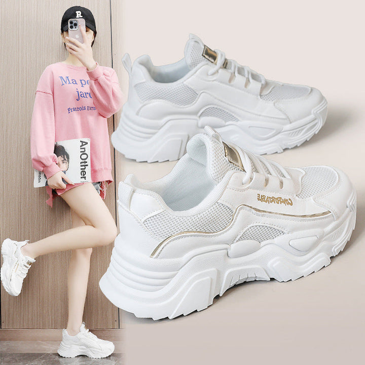 Damen Sportliche Sneakers mit modischer Metallic-Applikation und strukturierter Oberfläche Drune