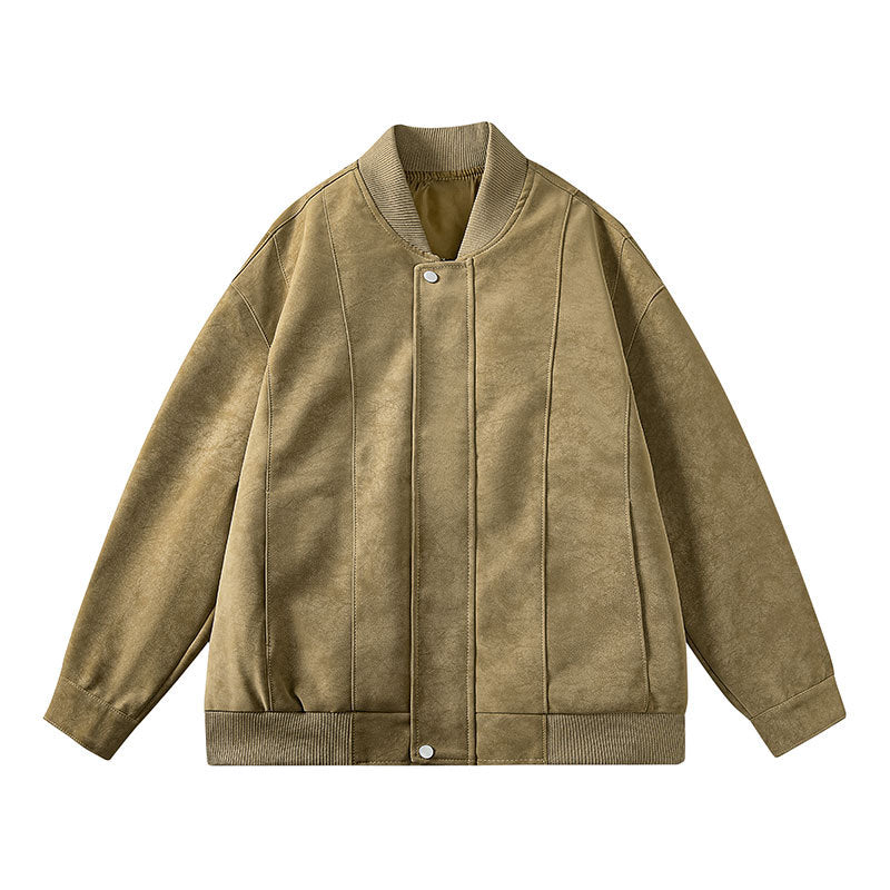 Herren Lässige Velourslederjacke Drune