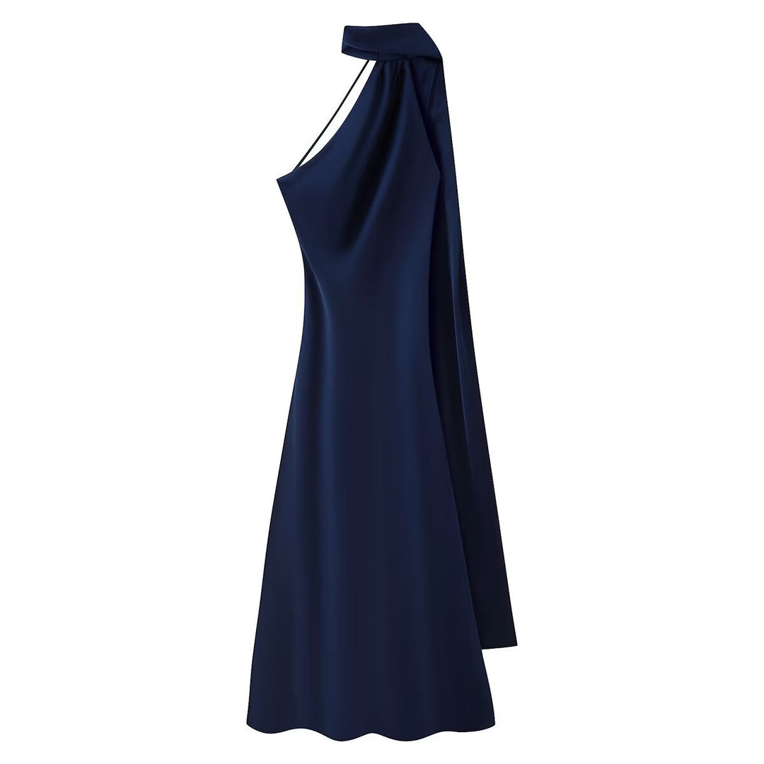 Damen Maxikleid mit elegantem Halterneck und fließendem Schnitt Drune