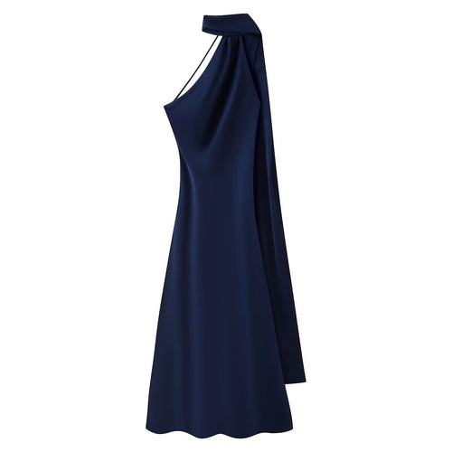 Damen Maxikleid mit elegantem Halterneck und fließendem Schnitt Drune