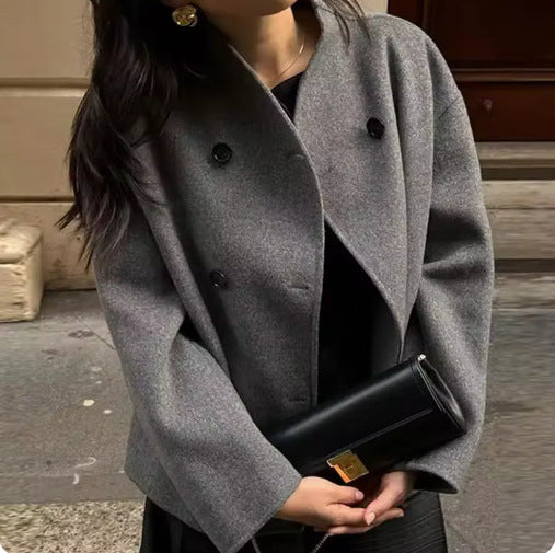 Damen Oversized Wolljacke im modernen Stil Drune