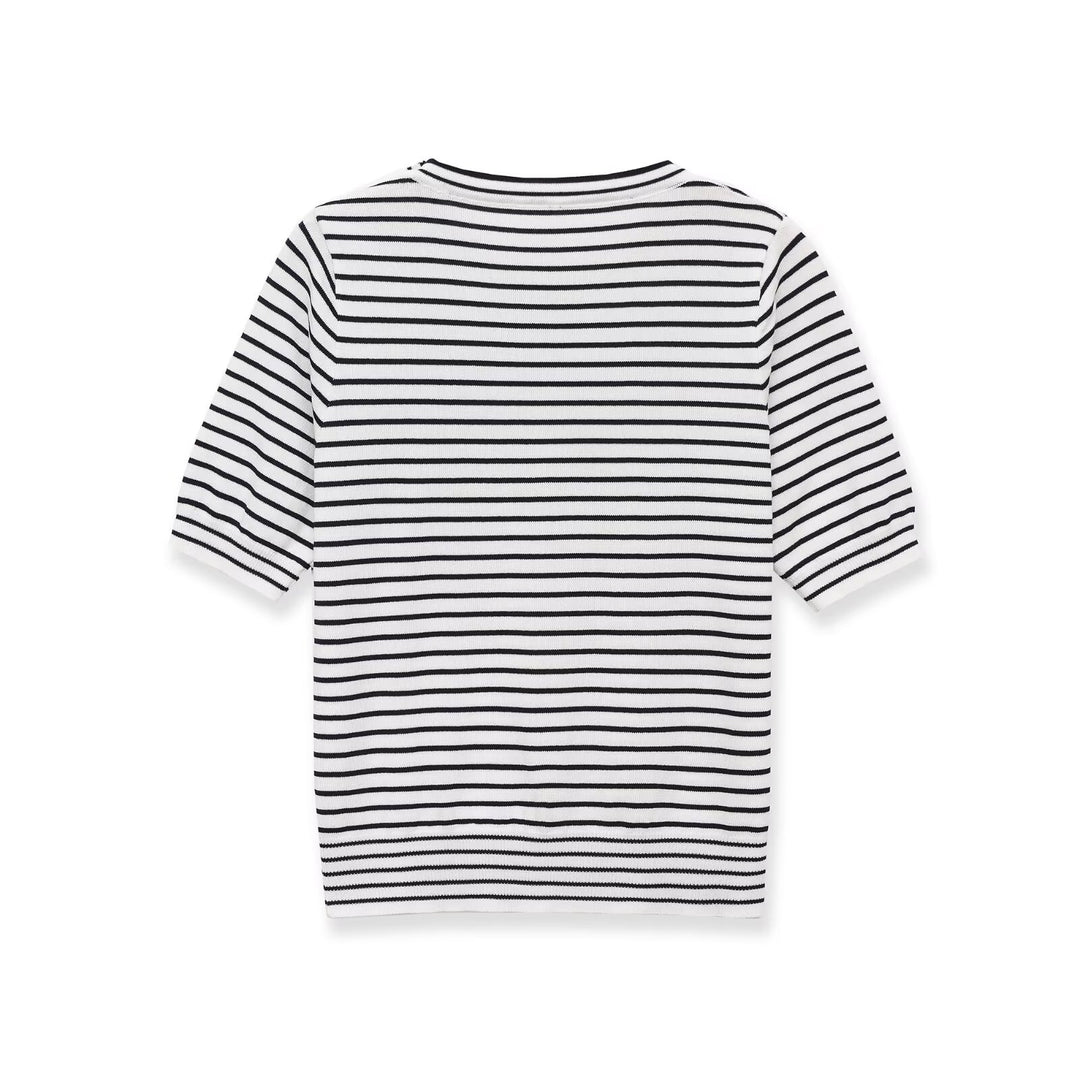 Damen gestreiftes T-Shirt mit kurzen Ärmeln Drune