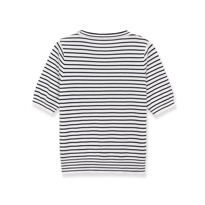 Damen gestreiftes T-Shirt mit kurzen Ärmeln Drune