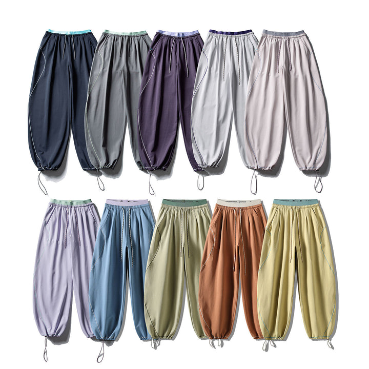 Unisex Weite Ballon-Jogginghose mit Kontrastpaspeln und verstellbaren Saumkordeln Drune