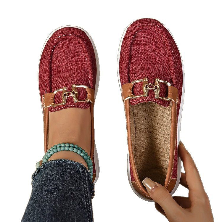 Damen Slip-On Clogs mit modischem Karomuster und elegantem Schnallen-Detail Drune