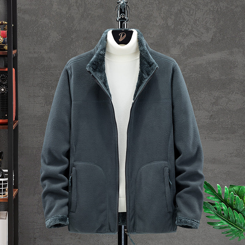 Damen Kuschelige Fleecejacke mit Teddyfutter, Stehkragen und Zwei Reißverschlusstaschen Drune