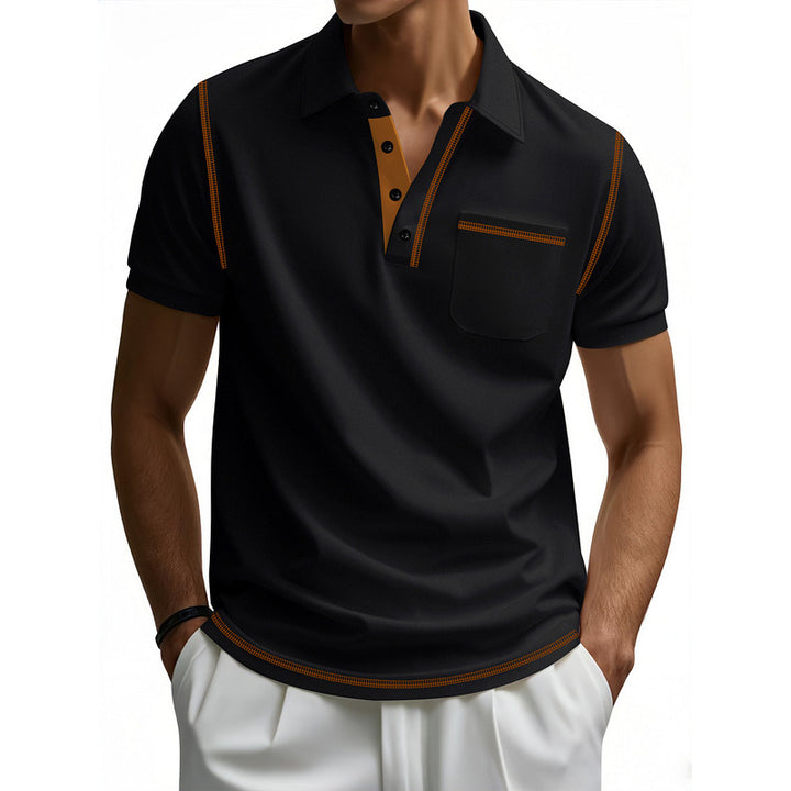 Herren Polo-Shirt mit kontrastierendem Kragen und modischem Schnitt Drune