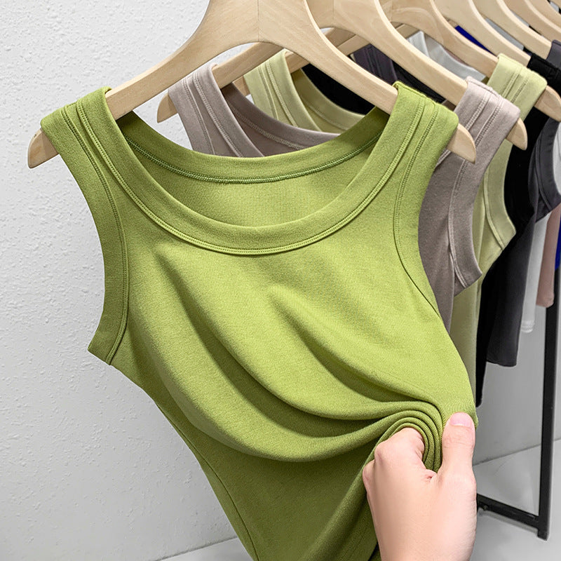 Damen Ärmelloses Basic-Top Aus Hochwertigem Material Drune