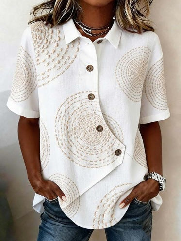 Damen Besonders gestaltete Bluse mit einzigartigem Knopfdetail Drune