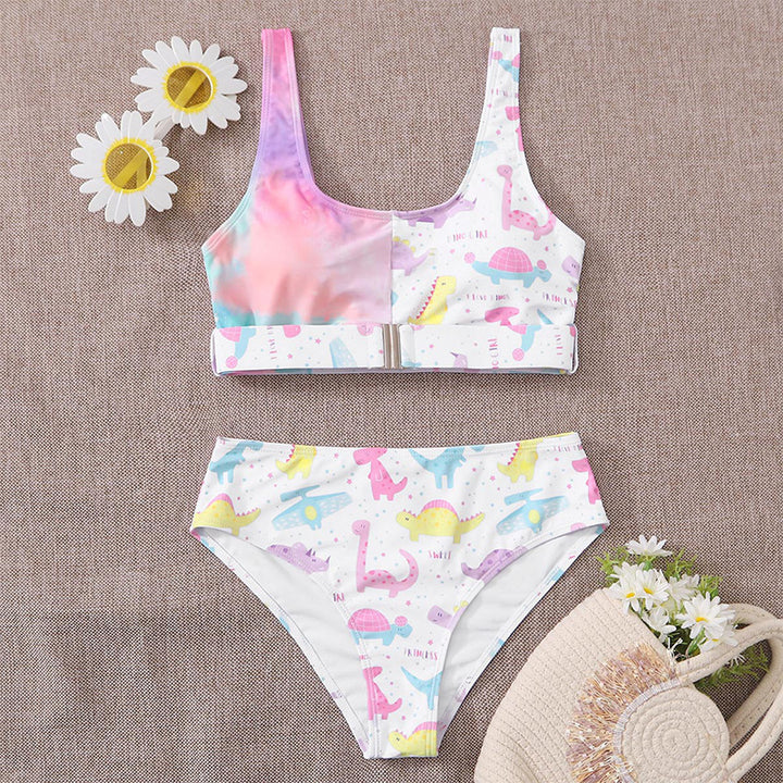 Damen Bikiniset mit verspieltem Dinosaurier-Muster Drune