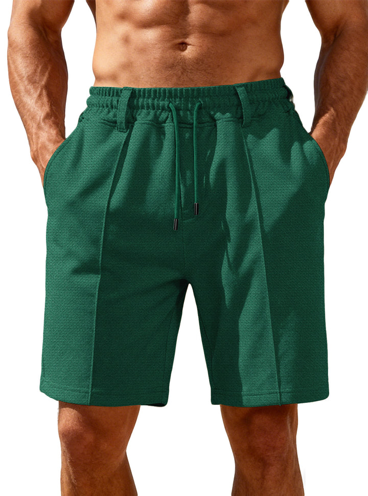 Herren nan Chino-inspirierte Relax-Shorts mit Bundfalten elastischem Tunnelzug und Eingrifftaschen Drune