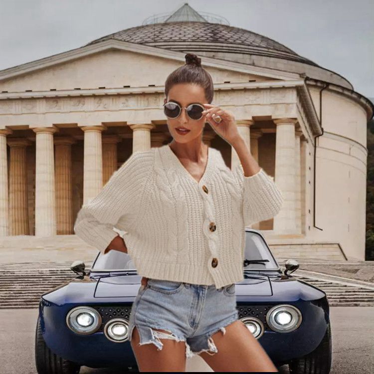 Damen Großer Strickpullover Drune