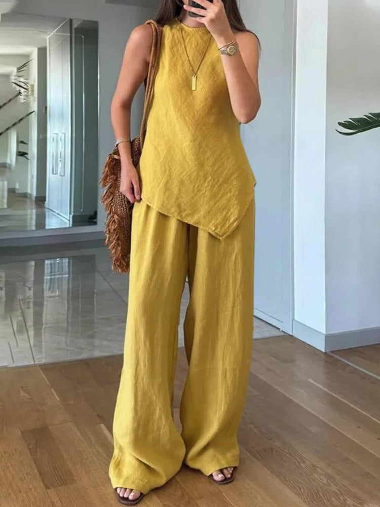 Damen Leichtes und fließendes Zweiteiler-Set Drune
