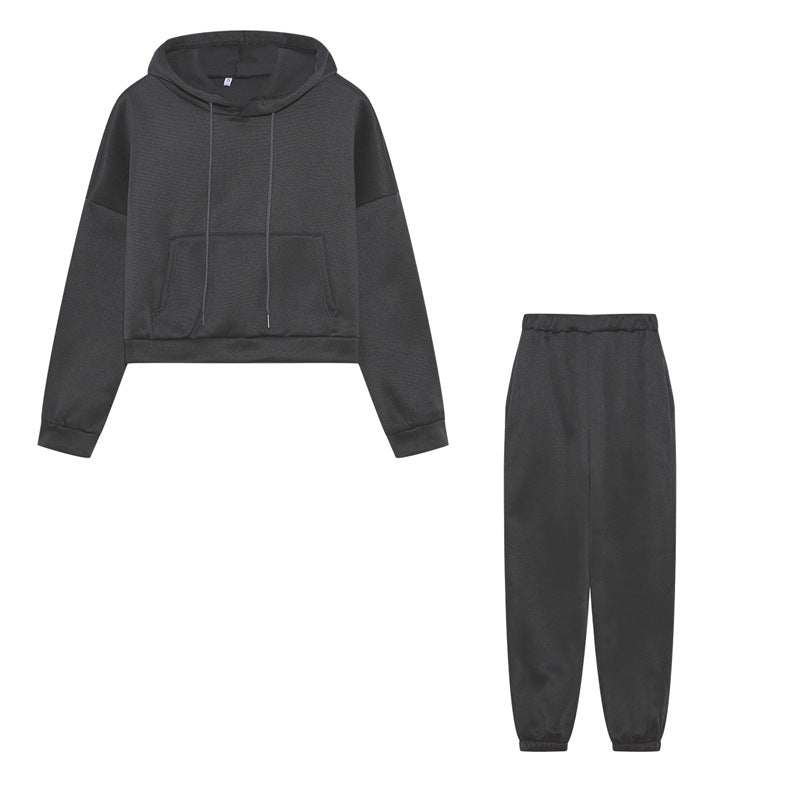 Damen Hoodie und Jogginghose-Set mit lässigem Schnitt und elastischem Bund Drune