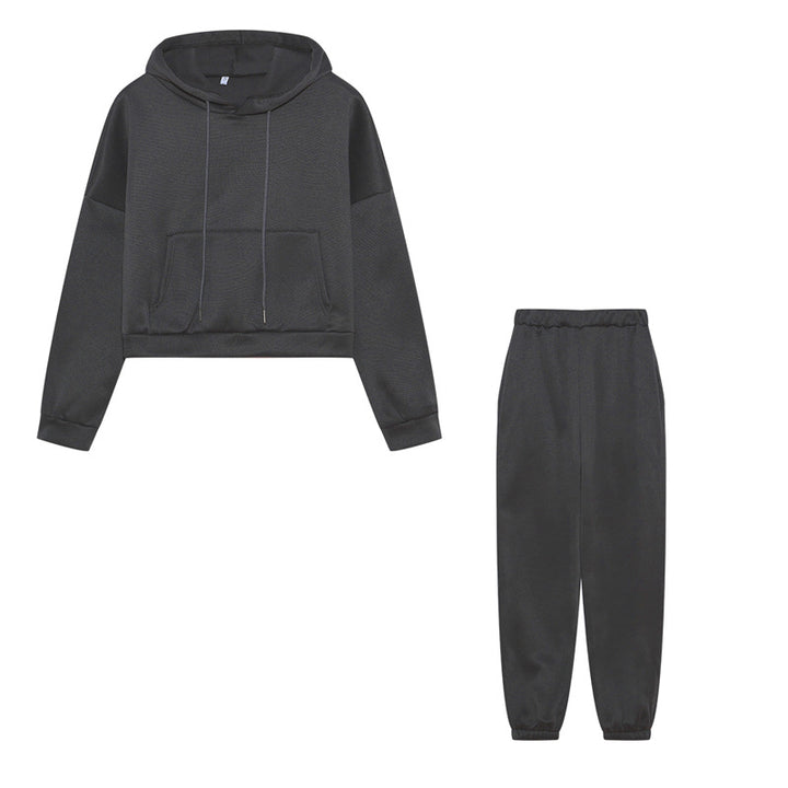 Damen Hoodie und Jogginghose-Set mit lässigem Schnitt und elastischem Bund Drune