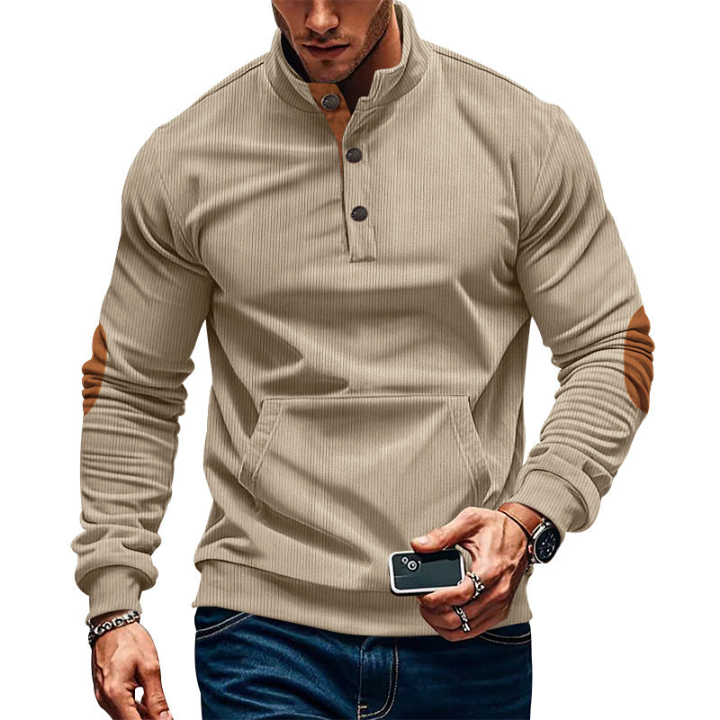 Herren stilvolles Langarm Kapuzenshirt mit modernem Strukturdesign und eleganten Akzenten Drune