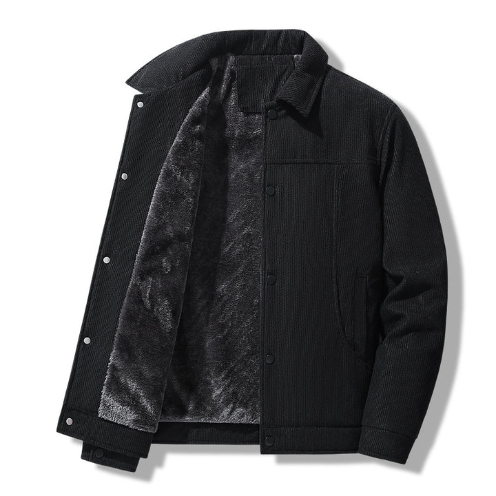 Herren Cordjacke im lässigen Worker-Style mit Druckknopfverschluss und seitlichen Eingrifftaschen Drune