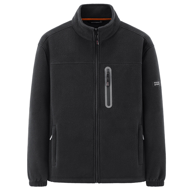 Herren Weiche Fleecejacke mit hohem Kragen Drune