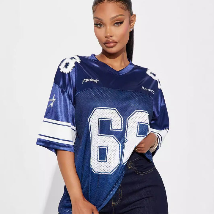 Drune | Lockeres Sportliches Kurzarm-Jersey-T-Shirt