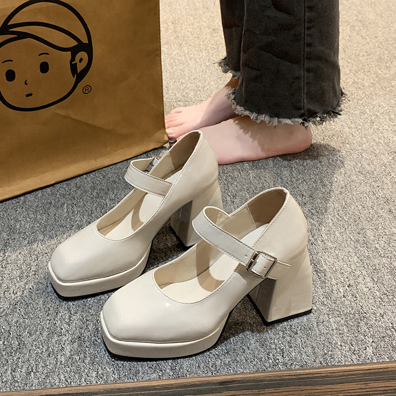 Damen elegante Plateau-Pumps mit Perlen-Detail Drune