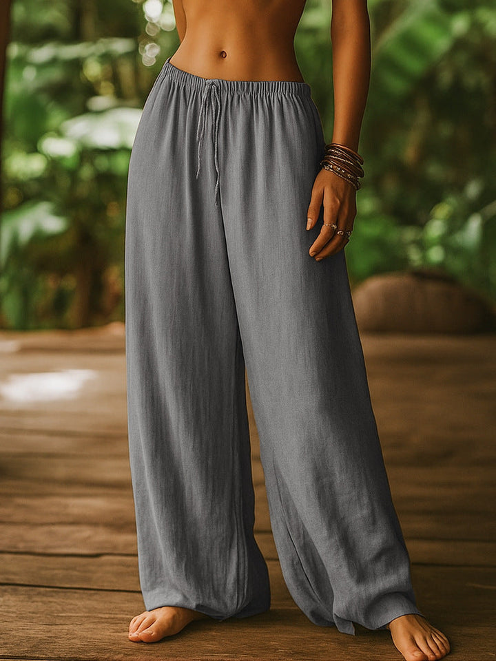 Damen Weite Leinenhose Drune