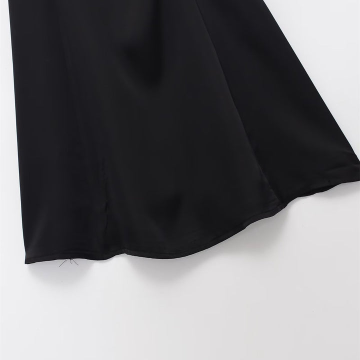 Damen Spaghettiträgerkleid mit elegantem Volant und raffiniertem Schnitt Drune