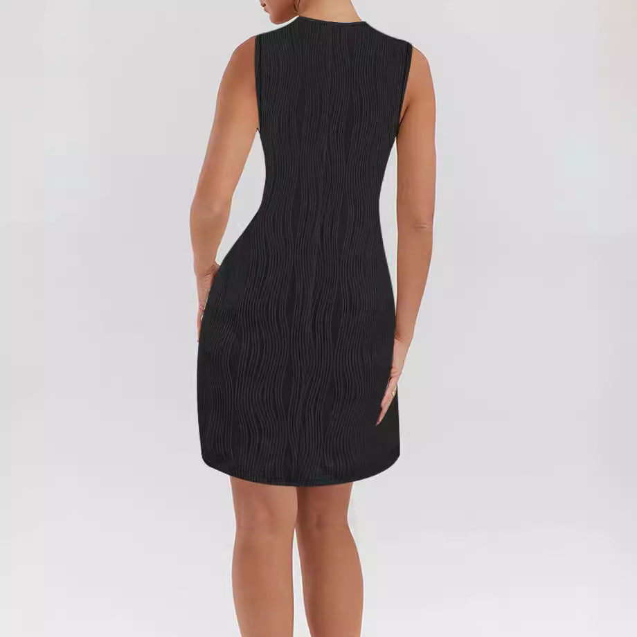 Damen ärmelloses Sommerkleid mit dekorativen Schleifen und leichtem Schnitt Drune