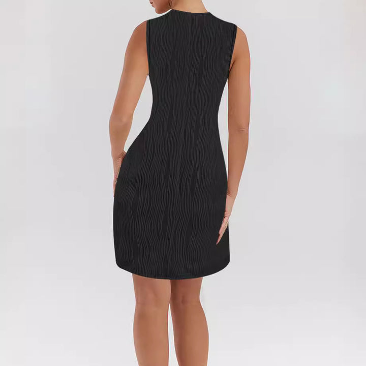 Damen ärmelloses Sommerkleid mit dekorativen Schleifen und leichtem Schnitt Drune
