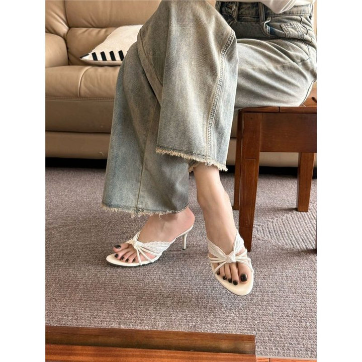 Damen schicke Slingback Sandalen mit zierlichem Riemendesign Drune