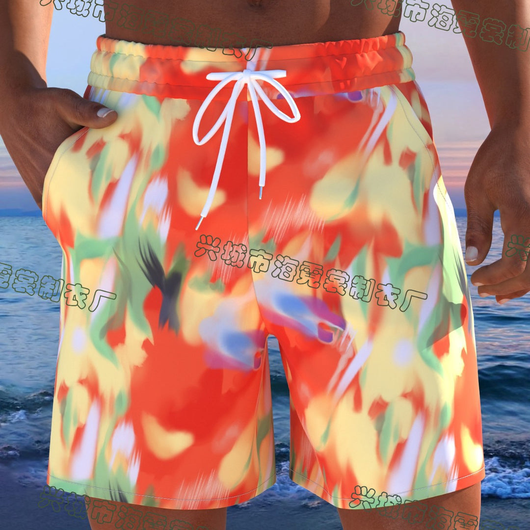 Herren Badeshorts mit animalischem Muster und elastischem Bund Drune
