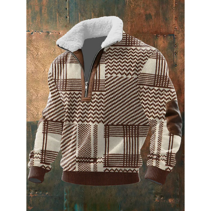 Herren Urbaner Fleece Pullover mit Baum-Motiv Drune