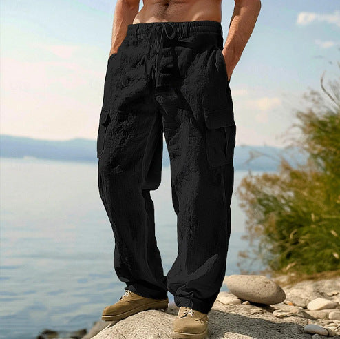 Herren lässige Cargo-Relax-Hose mit verstellbarem Bund und praktischen Seitentaschen Drune
